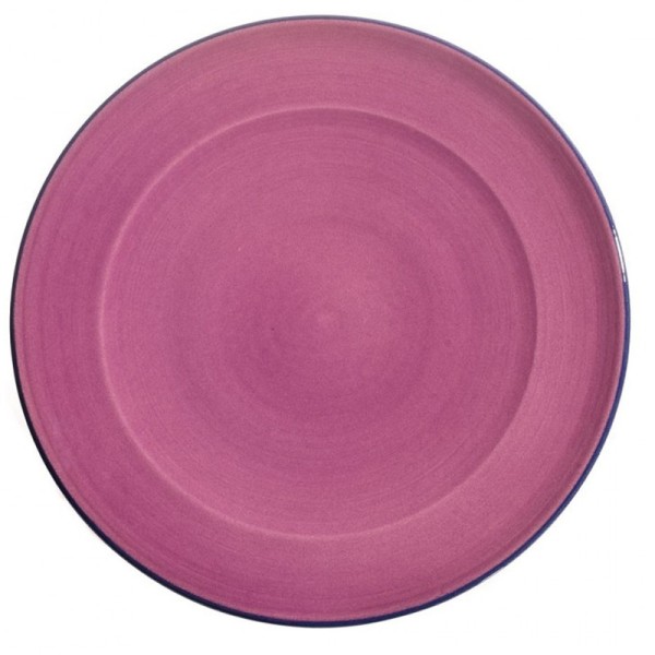 Assiette plate céramique Sud framboise, Bernex