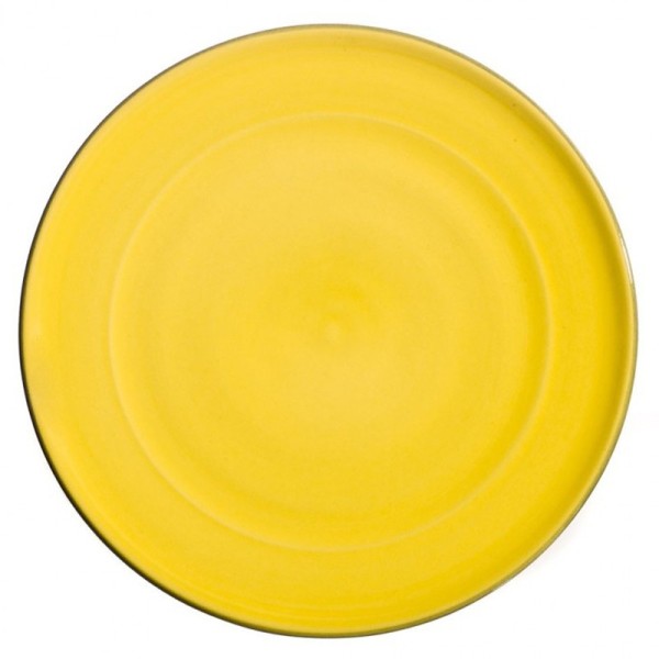 Assiette plate céramique Sud citron, Bernex