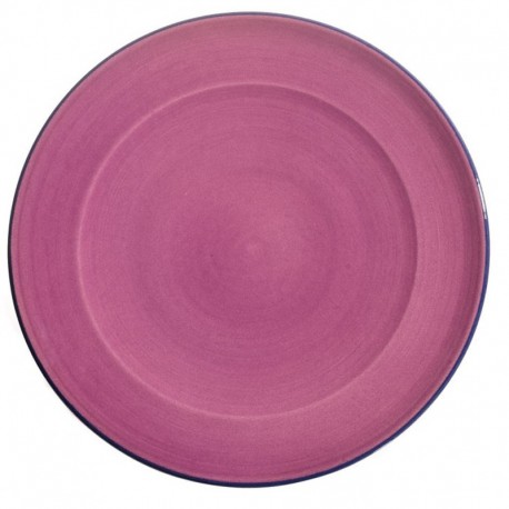 Service assiette plate céramique Sud framboise, Bernex