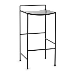 Tabouret de Bar Nello métal Noir 34.5X35.5 - H75cm, Hauteur du siège 64cm, Antonino Sciortino, Serax