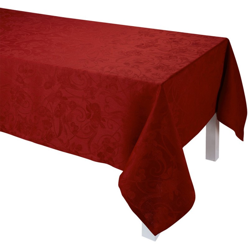 nappe au metre, tissu nappe, pur lin, rouge - Le Jacquard Français