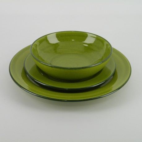 Service assiette design céramique Sud pomme, Atelier Romain Bernex