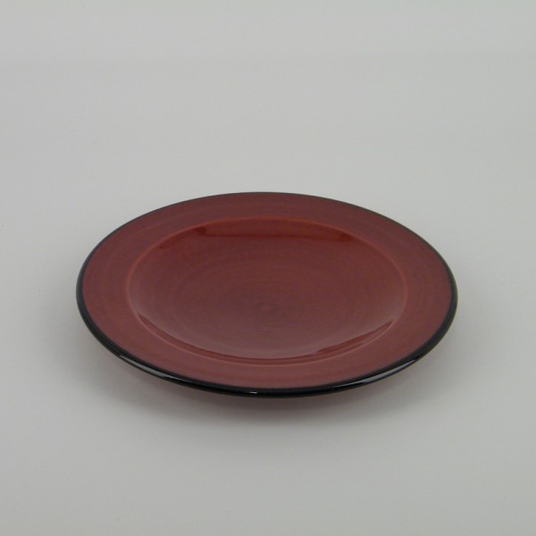 Assiette dessert design céramique Collection Sud rouge, Atelier Romain Bernex