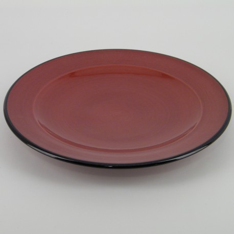 Assiette plate design céramique Collection Sud rouge, Atelier Romain Bernex