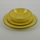 Service assiette design céramique Collection Sud jaune, Atelier Romain Bernex