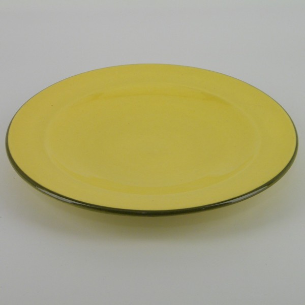 Assiette plate design céramique Collection Sud jaune, Atelier Romain Bernex