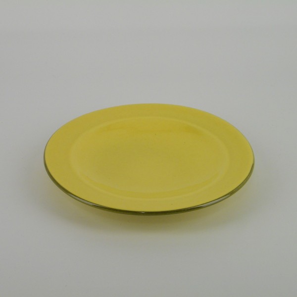 Assiette dessert design céramique Collection Sud jaune, Atelier Romain Bernex