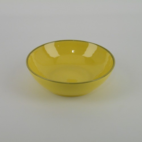 Assiette creuse design céramique Collection Sud jaune, Atelier Romain Bernex
