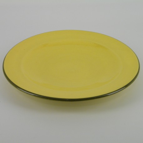 Assiette plate design ceramique Collection Sud jaune, Atelier Romain Bernex