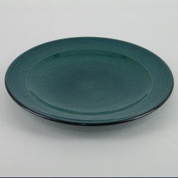 Assiette plate design céramique Collection Sud bleu lagon, Atelier Romain Bernex