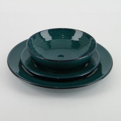 Service assiette design céramique Collection Sud bleu lagon, Atelier Romain Bernex (par 12)