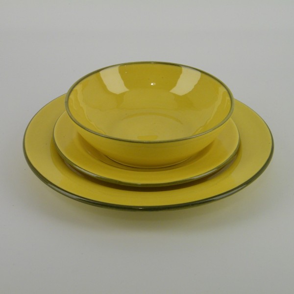 Vaisselle design céramique Collection Sud jaune, Atelier Romain Bernex