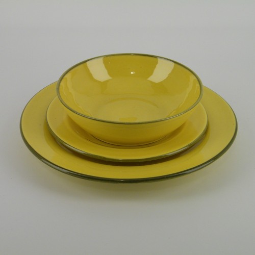 Vaisselle design céramique Collection Sud jaune, Atelier Romain Bernex
