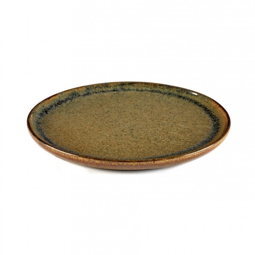 Assiette dessert 21 cm grès émaillé Surface Indi Grey, Serax par Sergio Herman