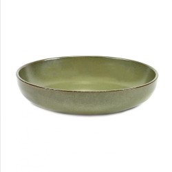 Assiette creuse 19 cm grès émaillé Surface Camo Green, Serax par Sergio Herman