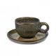 Tasse et sous-tasse à café grès émaillé Surface Indi Grey, Serax par Sergio Herman