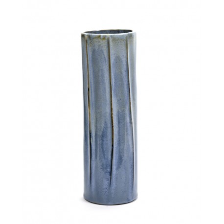 Vase design haut céramique Structure Bleu bleuet Anita Le Grelle, Serax