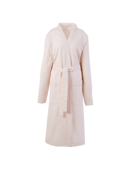 Peignoir de bain femme nid d'abeilles Volupté Rose poupée, Le Jacquard Français