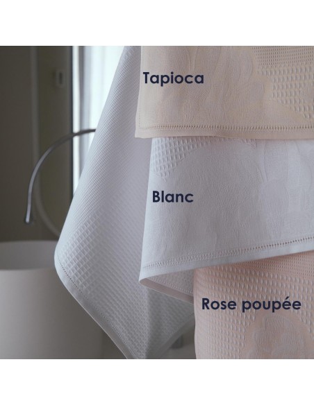 Serviettes de bain nid d'abeilles Volupté, Le Jacquard Français