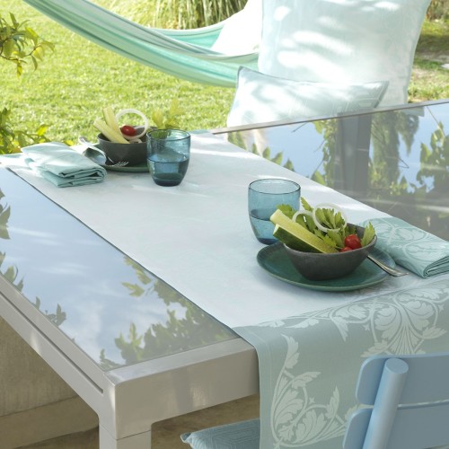 Chemin de table Syracuse Aqua, Le Jacquard Français