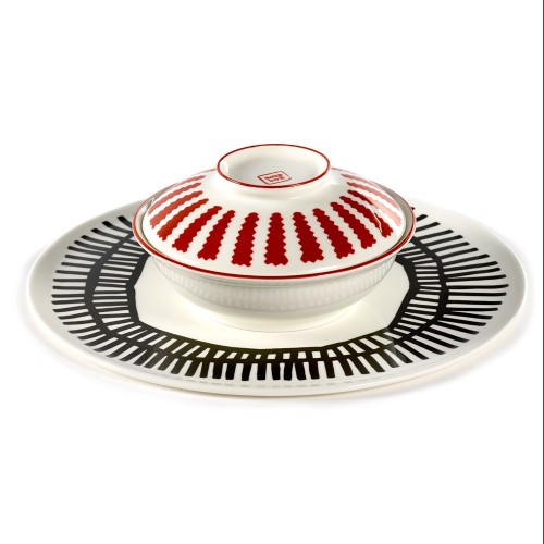 Assiette porcelaine Noir et bol Table Nomad Paola Navone, Serax