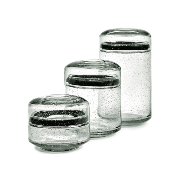 Pots en verre avec couvercle Pure, Serax par Pascale Naessens