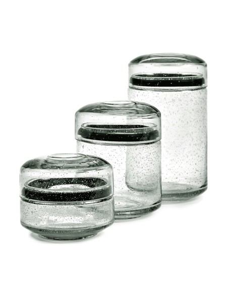 Pots en verre avec couvercle Pure, Serax par Pascale Naessens