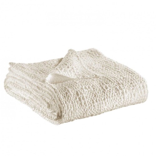 Jeté de lit coton stonewashed Tana Craie, Vivaraise
