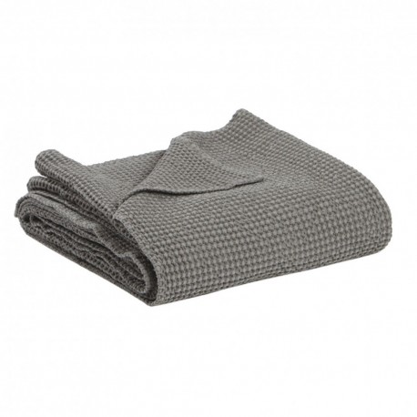 Plaid coton stonewashed Maïa Tourterelle, Vivaraise