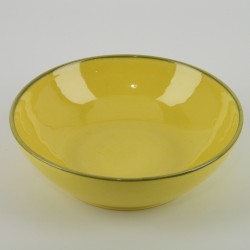 Assiette creuse céramique Collection Sud jaune, Atelier Romain Bernex