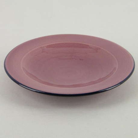 Assiette plate céramique Sud framboise, vaisselle colorée Bernex