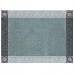 Sets de table antitache pur lin Symphonie Baroque Fumée, Le Jacquard Français (par 4)