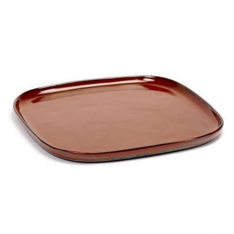 Assiette carrée L 25.4 cm Terres de rêves Rust, Serax par Anita Le Grelle