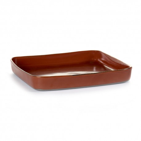 Assiette carrée 18 cm Terres de rêves Rust, Serax par Anita Le Grelle