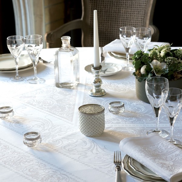 Nappe anti tache Alexandrine blanc Neige, Garnier-Thiébaut