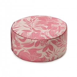 Pouf acrylique outdoor Nature Urbaine Quartz 50x30cm, Le Jacquard Français