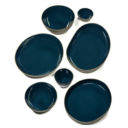 Vaisselle gres bleu RUR:AL,  Anita Le Grelle Serax