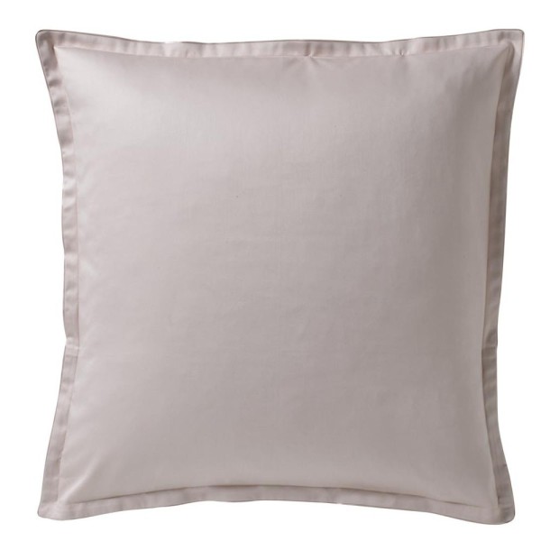 Taie d'oreiller carrée en satin de coton uni Teophile Rosée