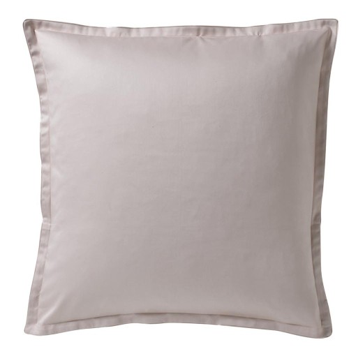 Taie d'oreiller carrée en satin de coton uni Teophile Rosée