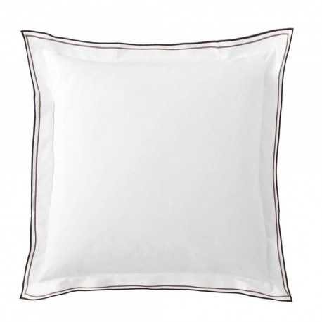 Taie d'oreiller carrée en percale de coton Astor Naturel, Designers Guild