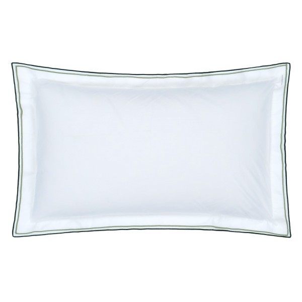 Taie d'oreiller rectangulaire en percale de coton Astor Forest and Sage, Designers Guild