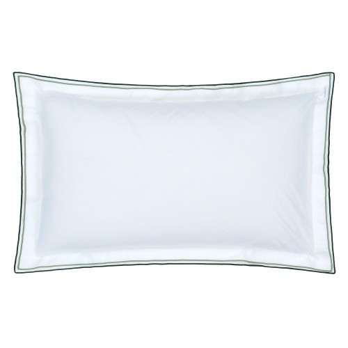 Taie d'oreiller rectangulaire en percale de coton Astor Forest and Sage, Designers Guild