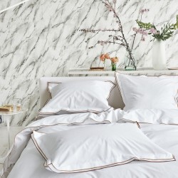 Parure de lit en percale de coton Astor Marron et Ocre, Designers Guild