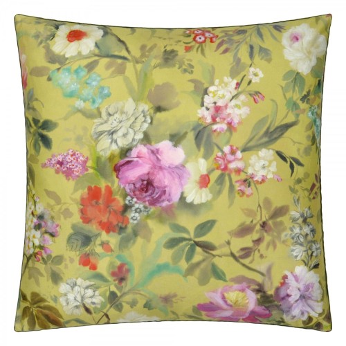 Housse de coussin en satin de coton Proserpine Ochre, Designers Guild
