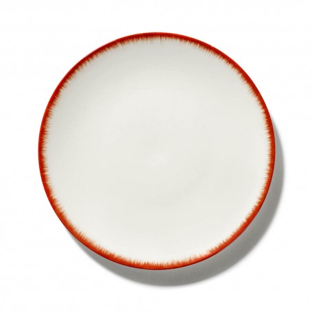 Assiettes porcelaine Serax Dé Ann Demeulemeester 24cm Blanc/Rouge V2