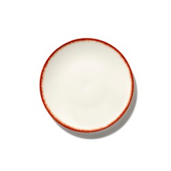 Serax Dé Ann Demeulemeester - Coffret de 2 Assiettes dessert en porcelaine 17.5cm Blanc/Rouge V2