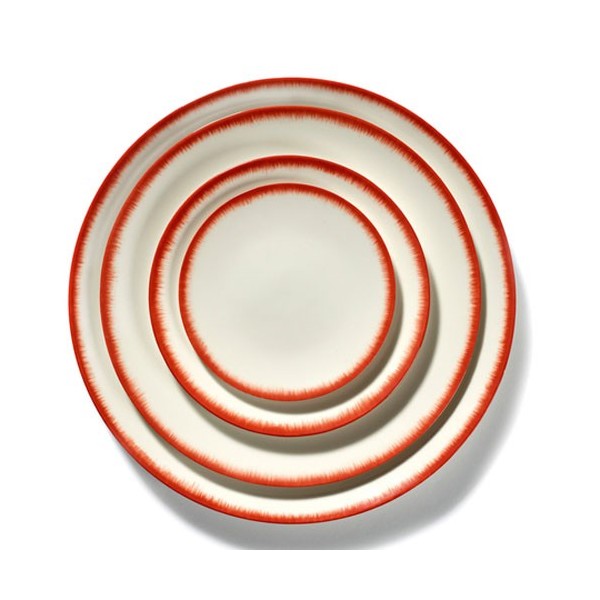 Assiettes porcelaine Serax Dé Ann Demeulemeester Blanc/Rouge V2