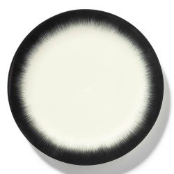 Serax Dé Ann Demeulemeester - Coffret de 2 Assiettes plates en porcelaine 28cm Blanc/Noir V4