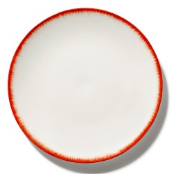 Serax Dé Ann Demeulemeester - Coffret de 2 Assiettes plates en porcelaine 28cm Blanc/Rouge V2
