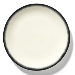 Serax Dé Ann Demeulemeester - Coffret de 2 Assiettes plates en porcelaine 28cm Blanc/Noir V3